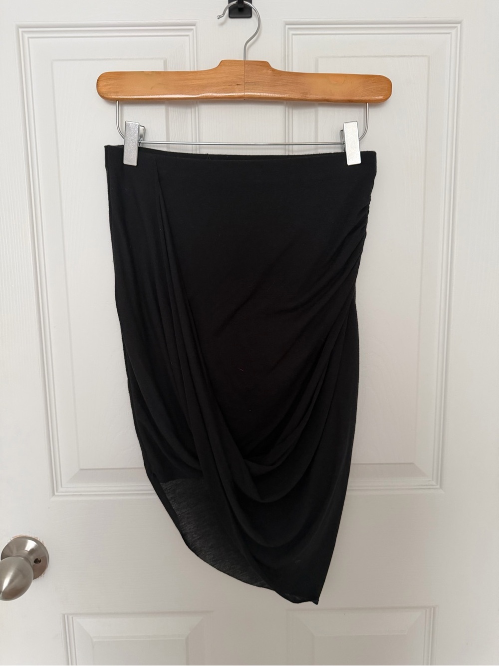 Dynamite Black Asymmetrical Draped Skirt
